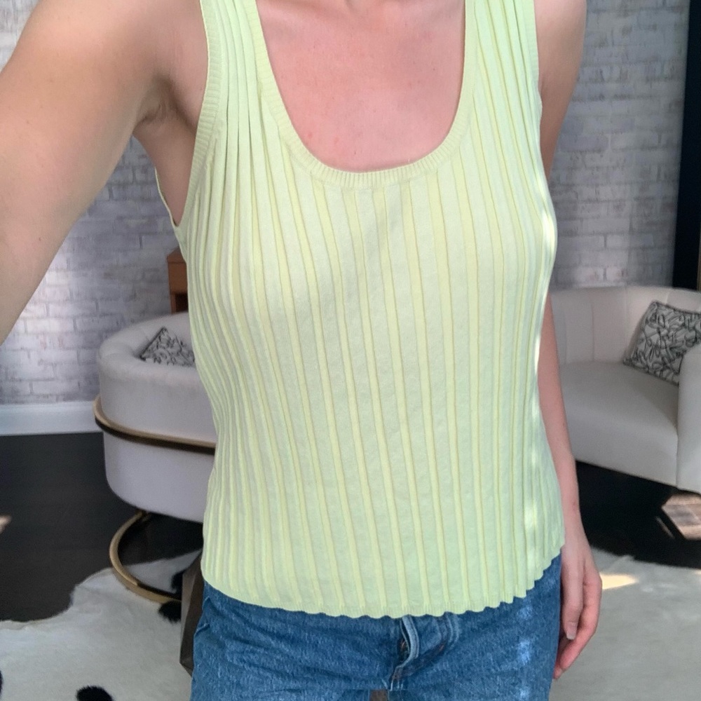 Light Green Ribbed Tank - Picture 4 of 5